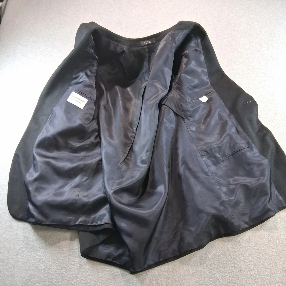 Pronto Uomo Blazer 48R Black Solid 100% Cashmere Two Button Sport Coat Ventless